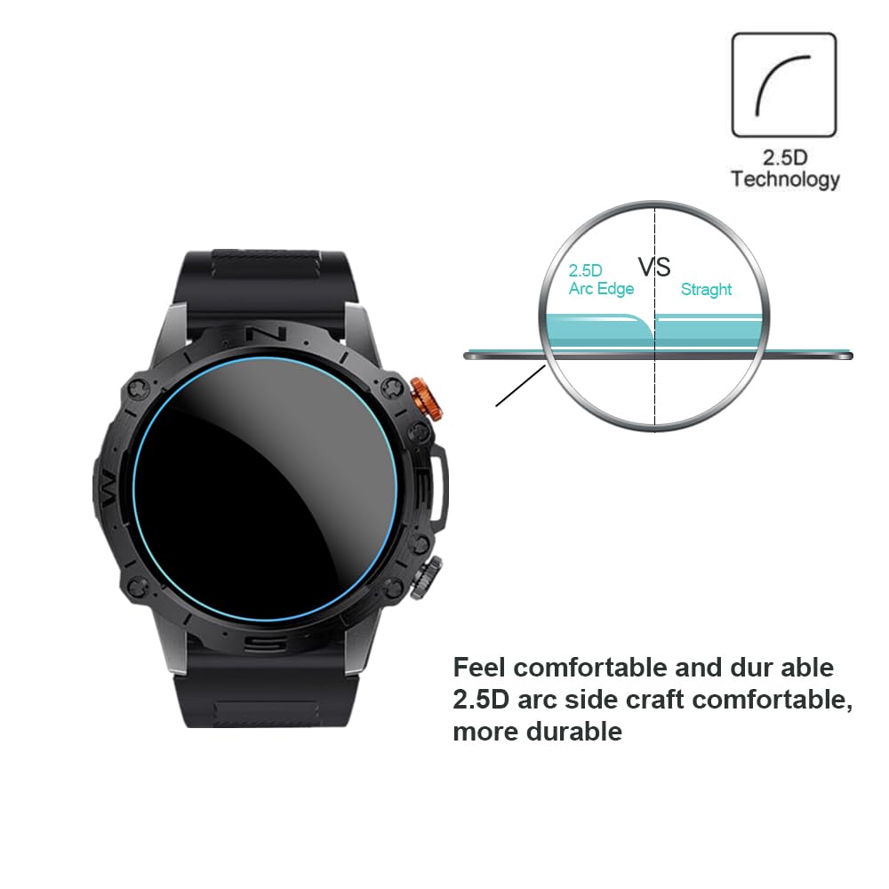 Mihence Screen Protector Compatible For K59 / St19 1.43'' Smartwatch , 9H Tempered Glass Protective Film Compatible For Glonhi K