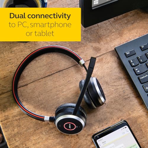 Jabra Evolve 65 Ms Teams Wireless Headset, Mono   Includes Link 370 Usb Adapter   Bluetooth Headset With Industry Leading Wirele