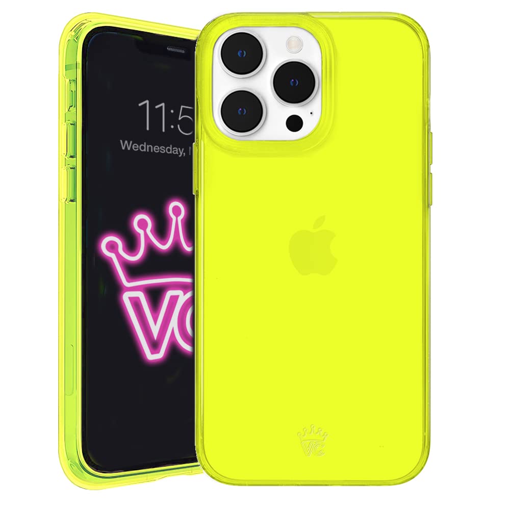 Velvet Caviar Compatible With Neon Iphone 14 Pro Case Yellow [8Ft Drop Tested] Protective Clear Cases (Neon Yellow)
