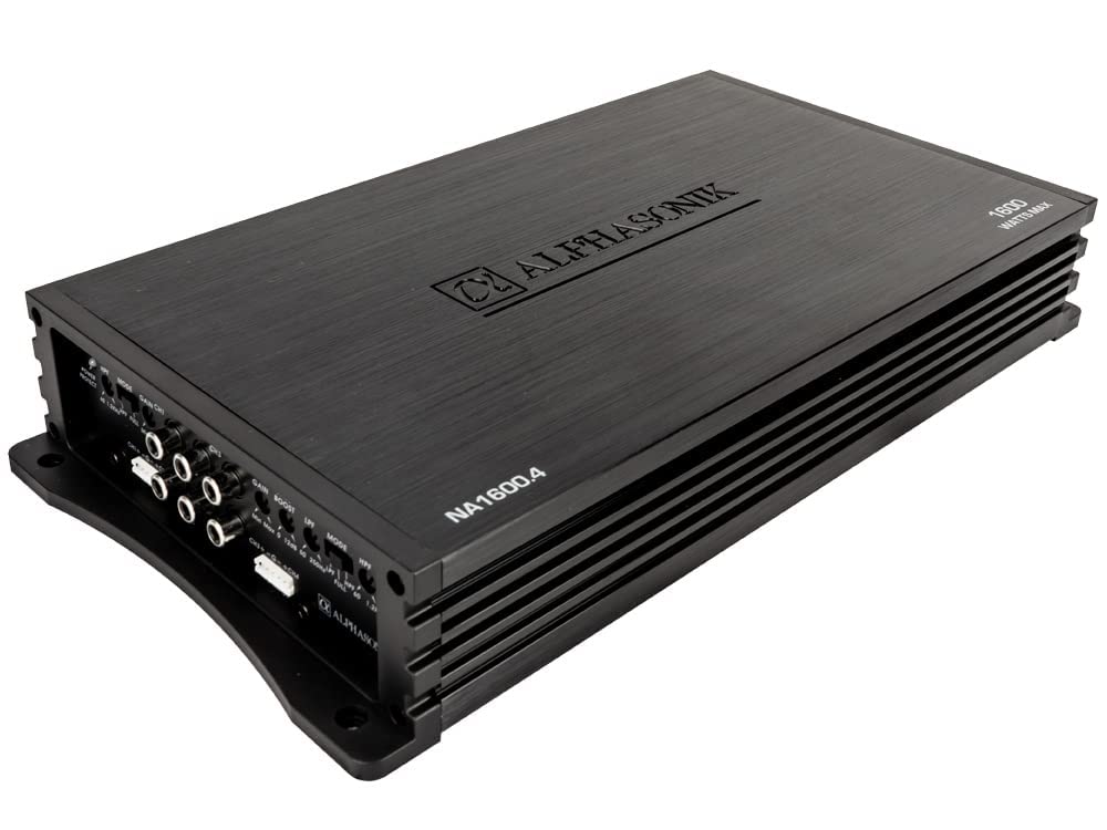 Alphasonik Na1600.4 Neuron Series 1600 Watts Max 4 Channel Car Amp With 4 Way Protection Circuitry Multi Channel Bridgeable Clas