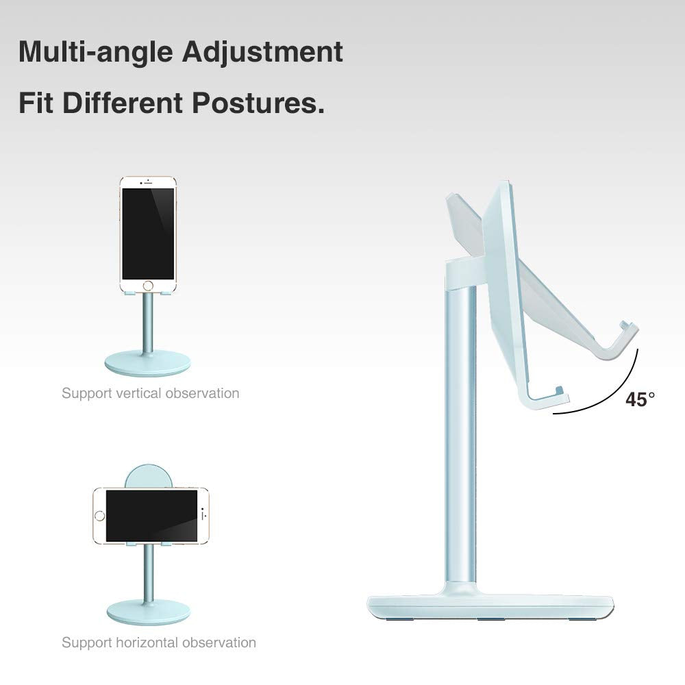 Bright Stone Phone Stand For Desk, Adjustable Cell Phone Holder For Desk, Compatible With 4'' 12.9'' Phones/Tablet/Iphone/Ipad/S