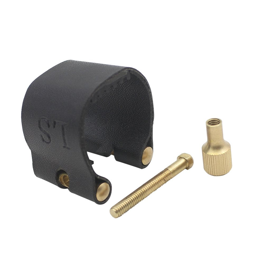 Mowind Artificial Leather Compact Durable Ligature Fastener For Alto Sax Saxophone Rubber Mouthpiece