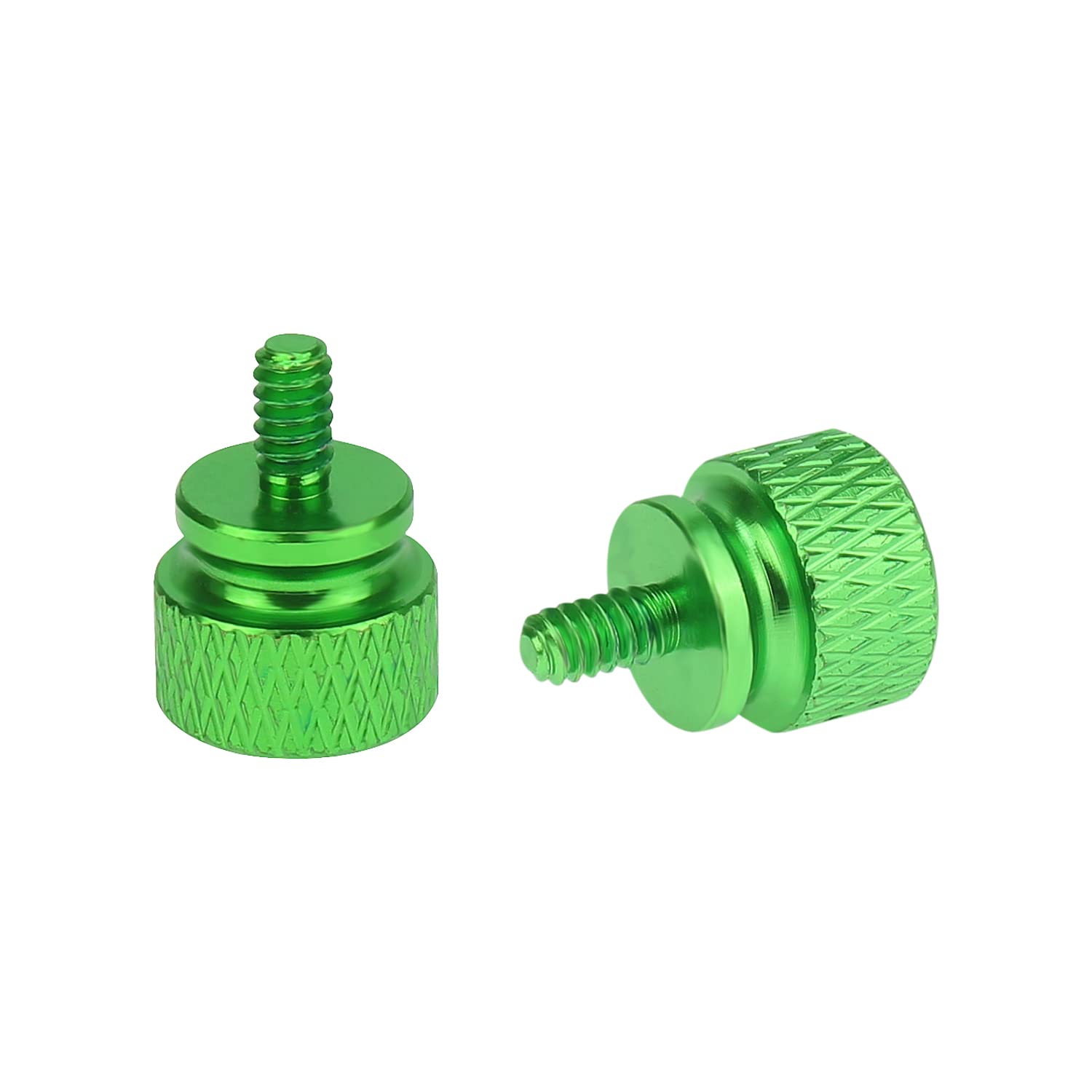 Helifouner 20 Pieces 6 32 Thread, Green Color Anodized Aluminum Computer Case Thumbscrews, Thumb Screws For Computer Case/Cover/