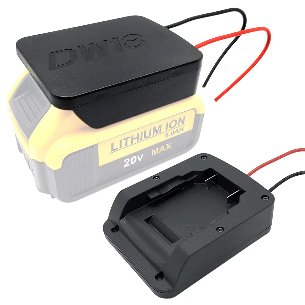 Battery Adapter For Dewalt 18V 20V Max Battery Dock Adapter Power Mount Dock Holder With 12Awg Wires, Battery Converter Connecto