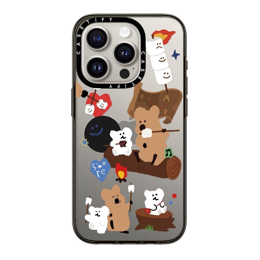 Casetify Compact Iphone 15 Pro Case [2X Military Grade Drop Tested / 4Ft Drop Protection]   S'More !   Clear Black