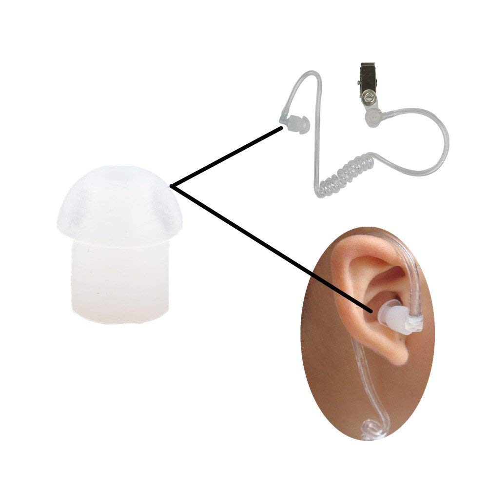 Lsgoodcare Black Silicone Rubber Replacement Mushroom Eartips Earbud Compatible With Motorola Kenwood Icom Yaesu Baofeng Hyt Mid