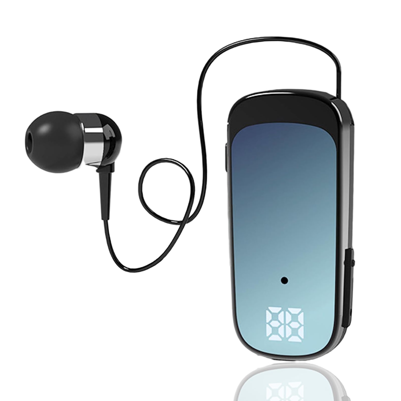 Retractable Headsets, Headphone V5.2 Stereo Earpiece Business Headphones, Clip on Earbud Compatible with Smart Cell Phones Table