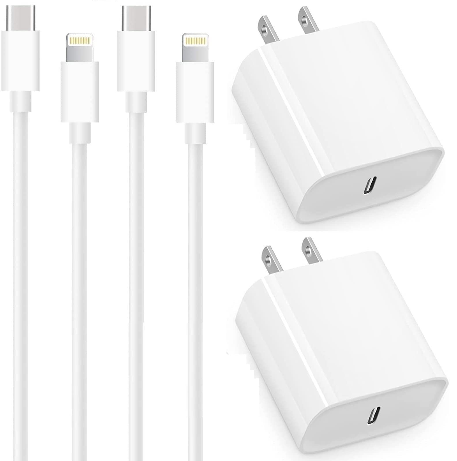 2 Pack [Apple Mfi Certified ] 20W Usb C Wall Chargers 6Ft Cables Compatible With Iphone 14/14 Pro/14 Pro Max/14 Plus/13/13Pro/12