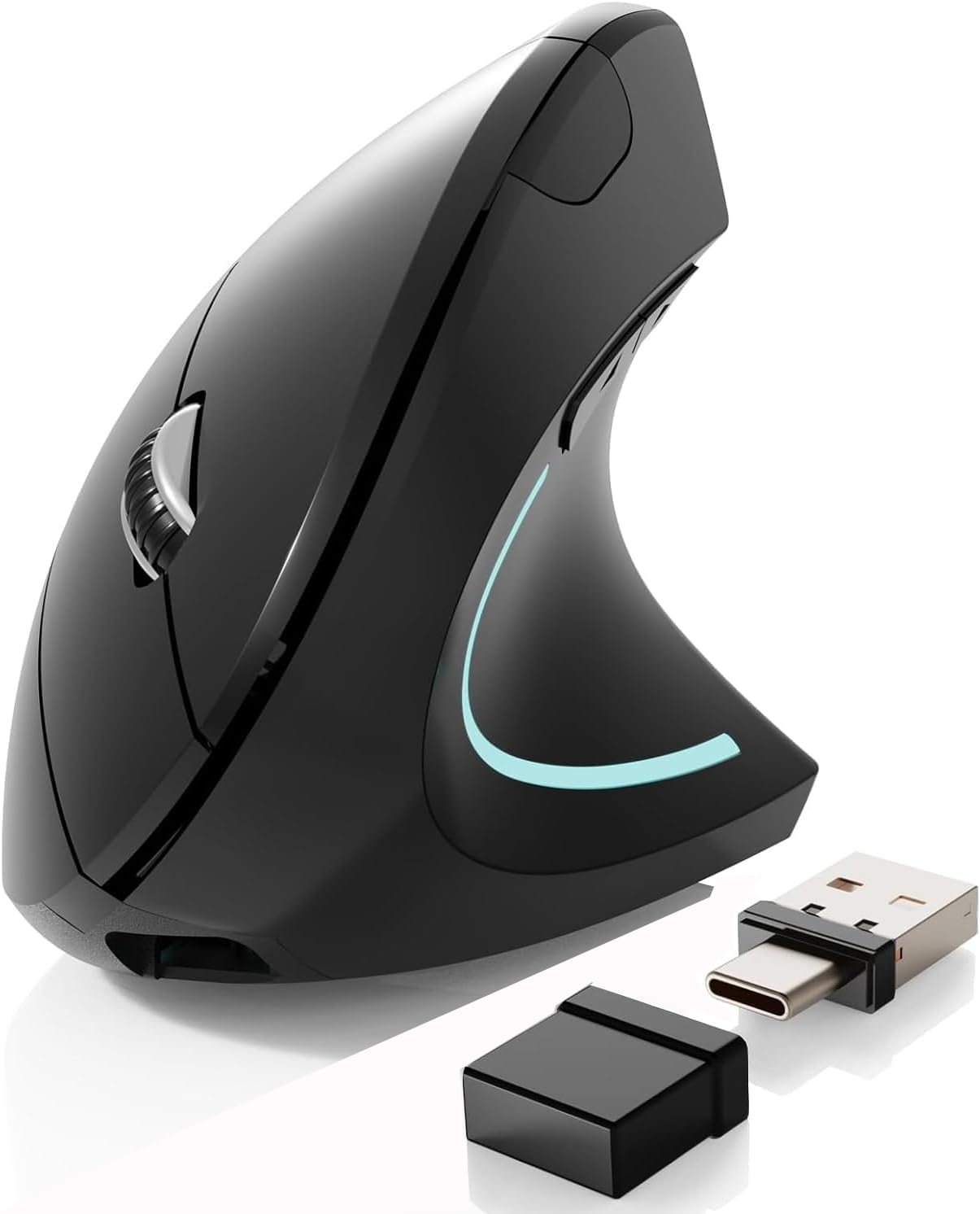 Totaiden Bluetooth Mouse,Type C And Usb 2.4G Wireless Vertical Mouse Rechargeable Ergonomic Mouse, 800/1200 /1600 Dpi, 5 Buttons