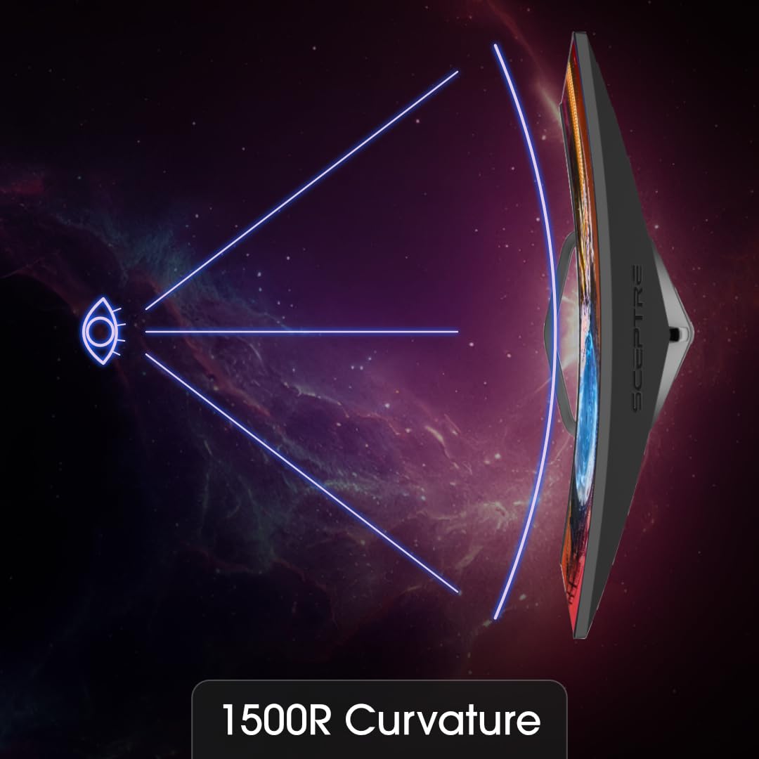 Sceptre Curved 24.5-Inch Gaming Monitor Up To 240Hz 1080P R1500 1Ms Displayport X2 Hdmi X2 Blue Light Shift Build-In Speakers, M