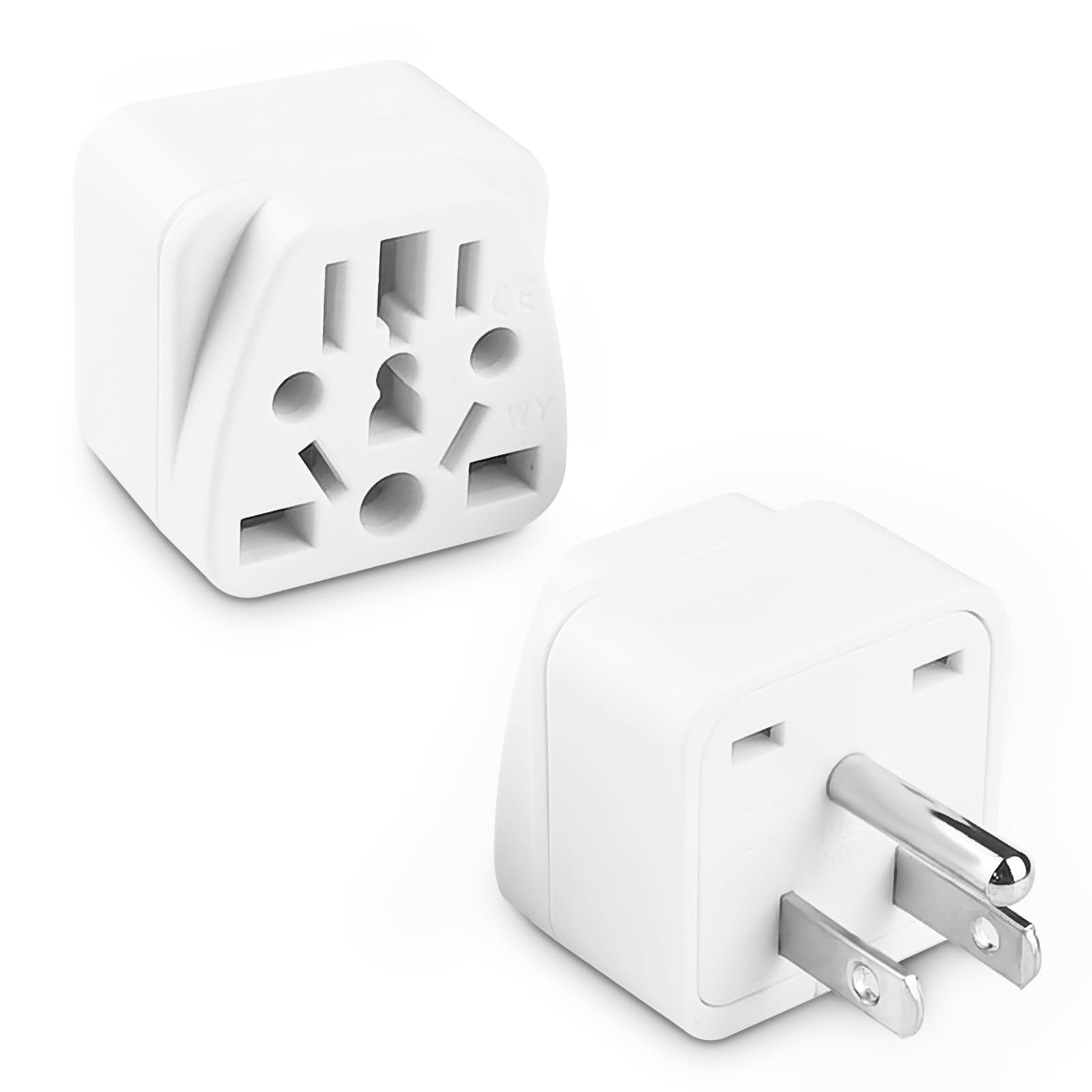 European To Us Plug Adapter, Uk To Us Plug Adapter, 2 Pack Us Plug Adapter, Universal To American Outlet Plug Adapter, Eu/Uk/Au/