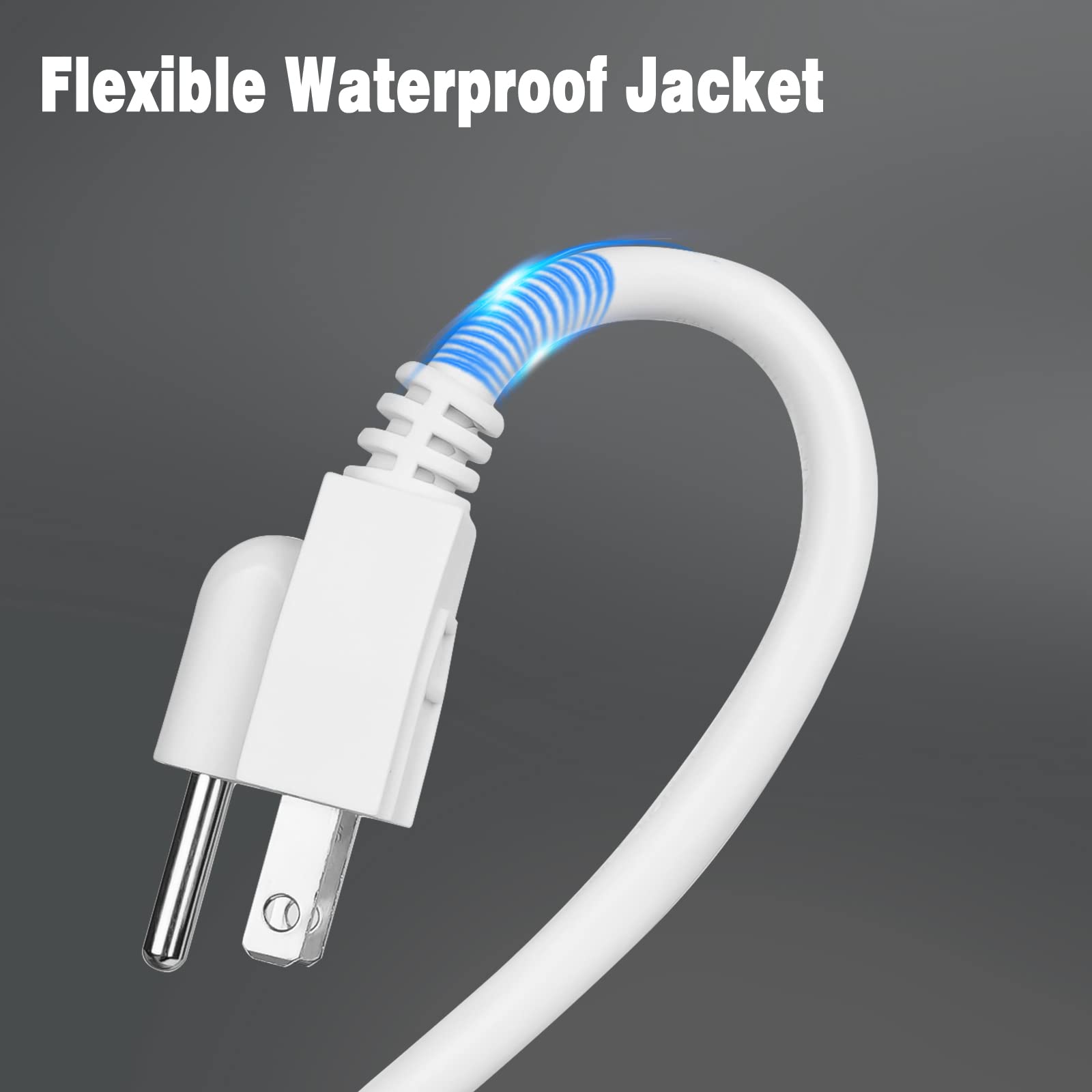 Tpltech Indoor Outdoor White Extension Cord 25 Ft Waterproof, Heavy Duty 16 Awg Extension Cable Perfect For Home/Office Use 3 Pr