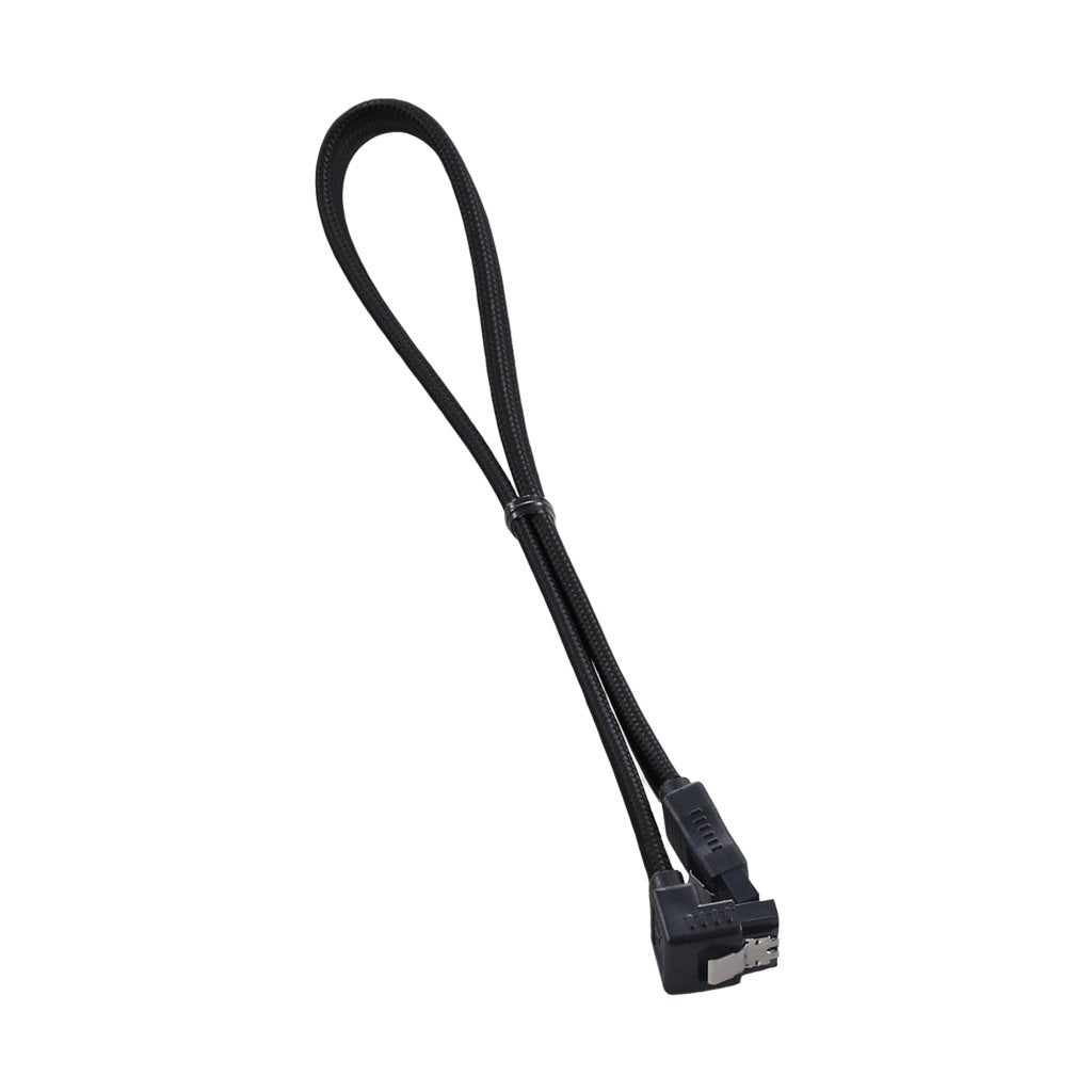 Cablemod Modflex Sleeved Right Angle Sata 3 Cable (Black, 30Cm)