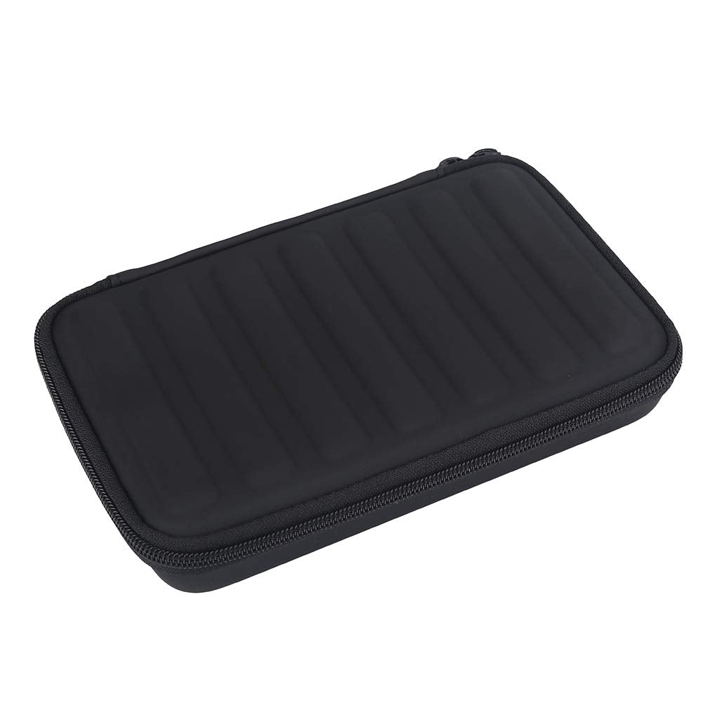 Harmonica Carrying Case Harmonica Storage Case Bag Zippered Pu Leather Box For 7 Harmonicas Black