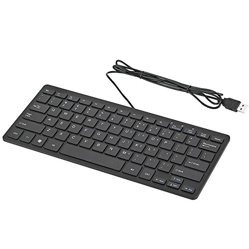 Ikkegol Usb Mini Slim Wired 78 Key Small Super Thin Compact Keyboard For Desktop Laptop Pc Win 7 Mac (Black)