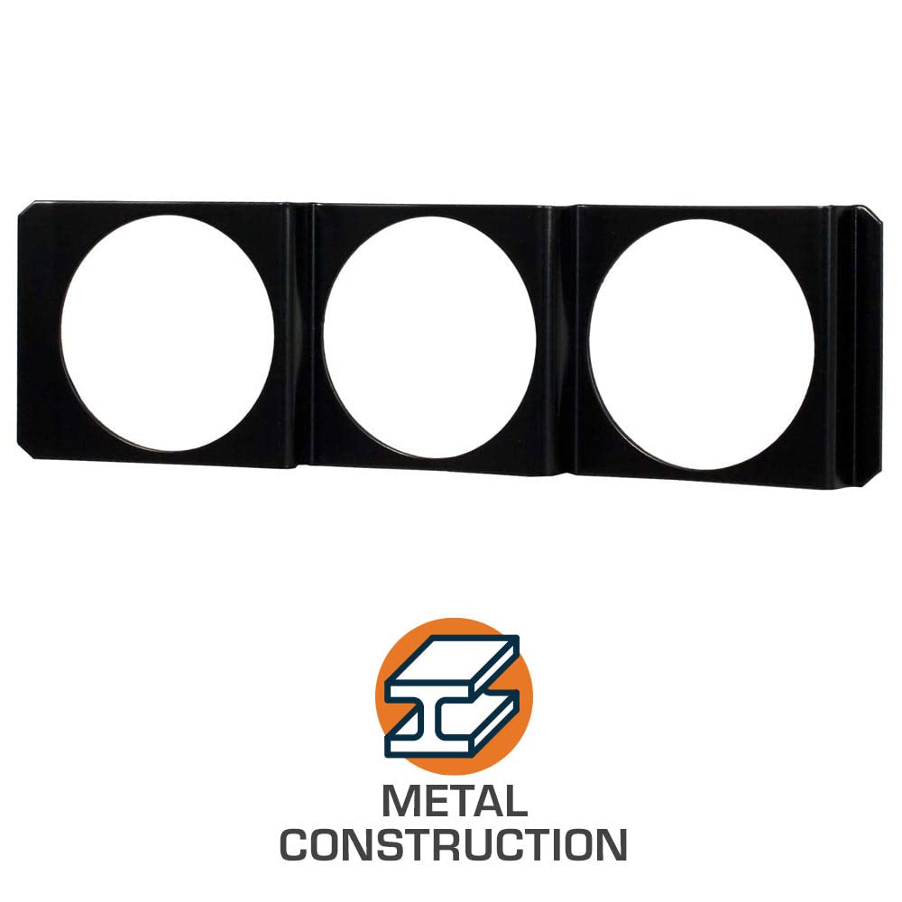 Glowshift Universal Black Triple Gauge Single Din Radio Face Pod   Fits Any Make/Model   Mounts (3) 2 1/16'' (52Mm) Gauges To Ve