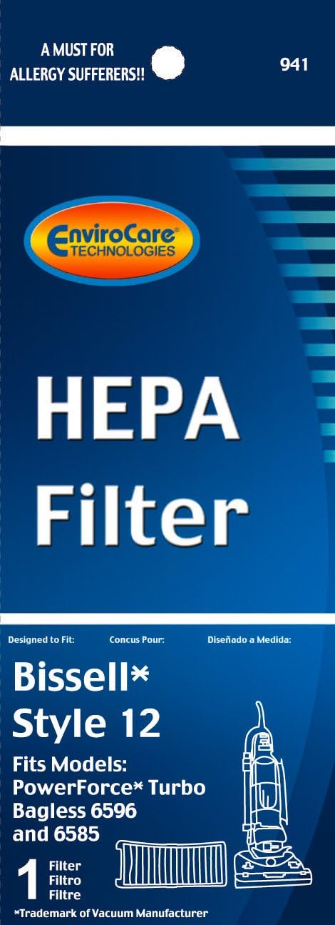 Envirocare Replacement Hepa Vacuum Filter Designed To Fit Bissell Style 12 Uprights