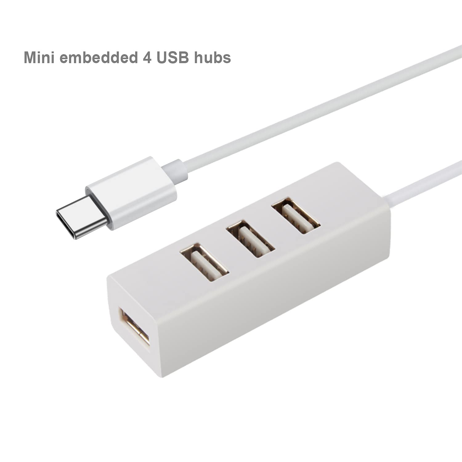 Ayecehi Usb C To Usb Hub 4 Port Usb C Adapter Usb Type C Hub For Usb Type C Devices (White)