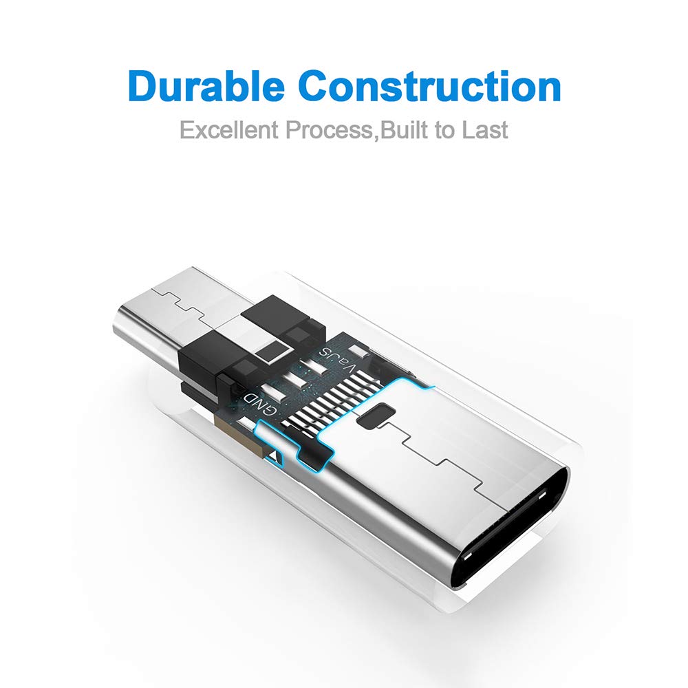 Duttek Usb-C To Micro Usb Adapter, 480Mbps, Otg Compatible, For Flir One Pro, Huawei Y7/Y6/P Smart/P8 Lite And Smartphones, Tabl