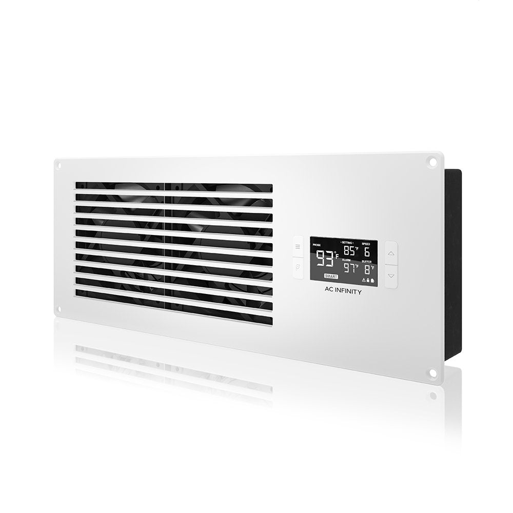 AC Infinity AIRFRAME T7 White, HighAirflow Cooling Fan System 17, Exhaust Airflow, for AV Equipment Rooms, Closets, and Enclos
