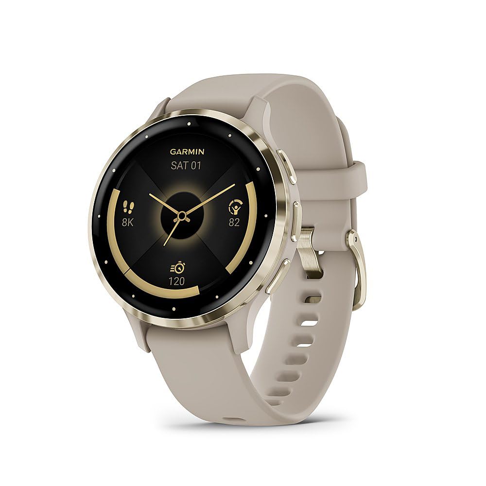 Garmin 010 02785 03 Venu 3S Health Fitness Gps Smartwatch Gold Steel Bezel With Dust Rose Case 41Mm | Official Usa Partner Model