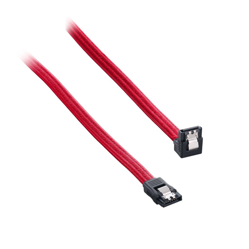 Cablemod Modflex Sleeved Right Angle Sata 3 Cable (Red, 30Cm)
