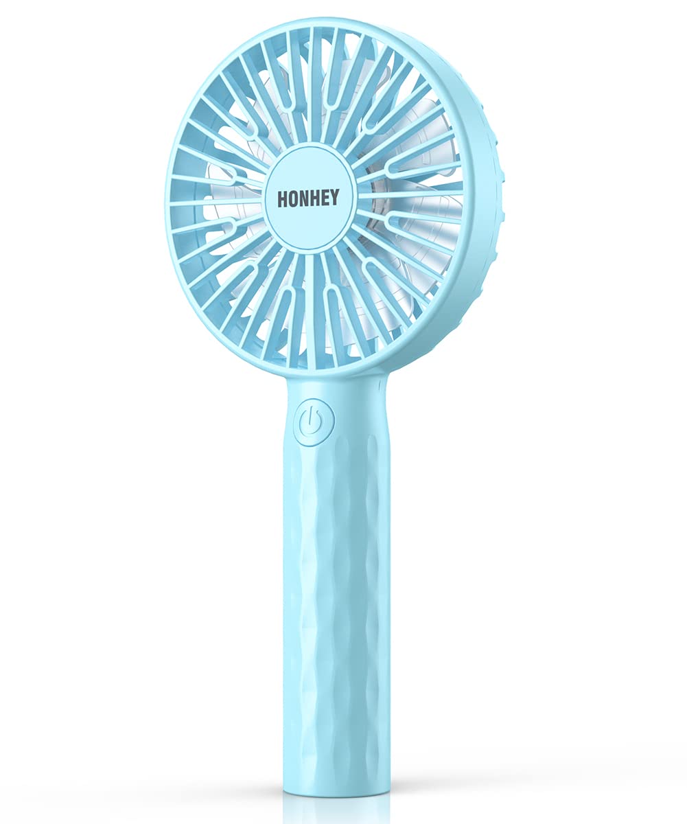 Honhey Handheld Fan, Super Mini Personal Fan With Rechargeable Battery Operated And 3 Adjustable Speed, Portable Hand Held Fan F