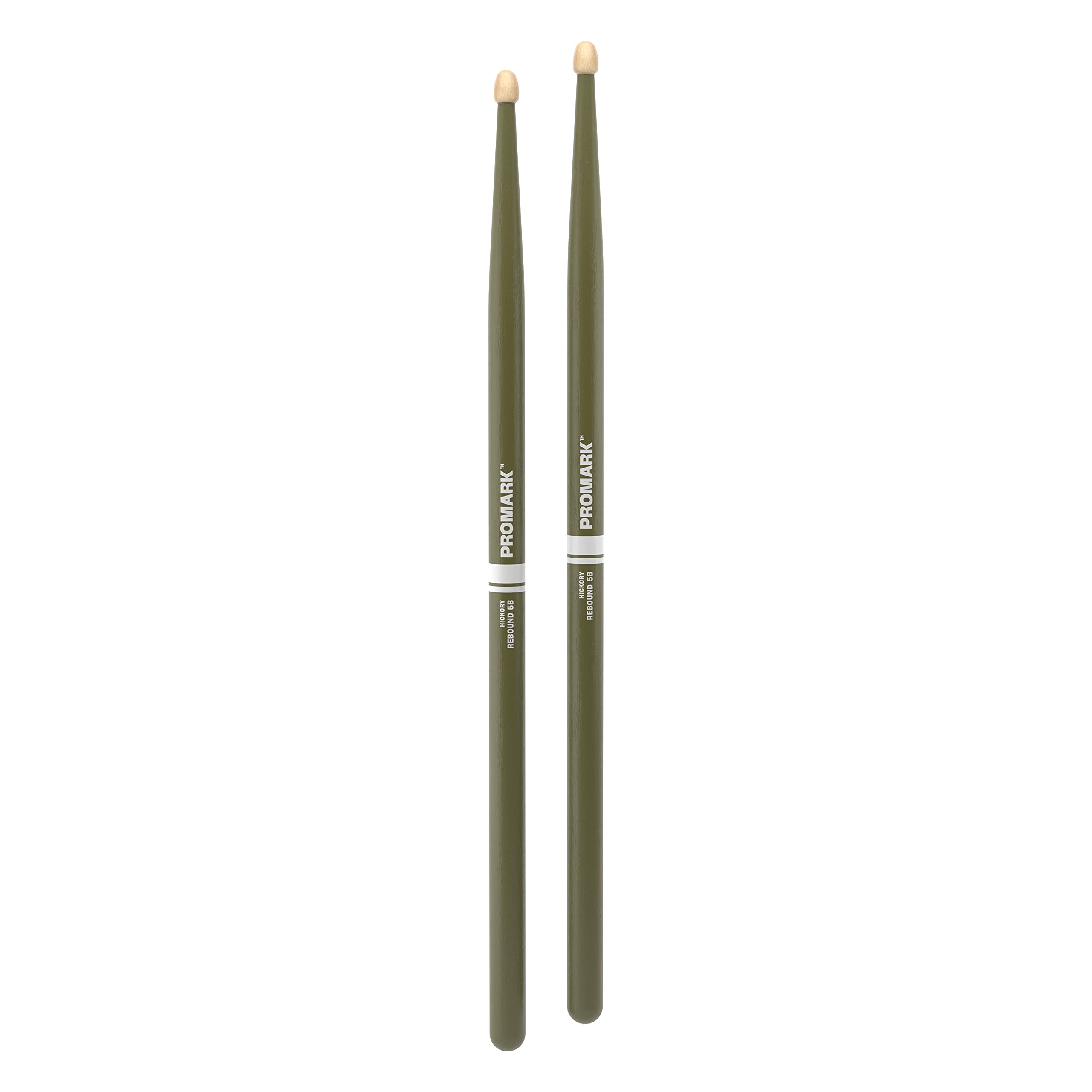Promark American Hickory Rebound 5B Drumsticks, Acorn Tip, Green   Single Pair