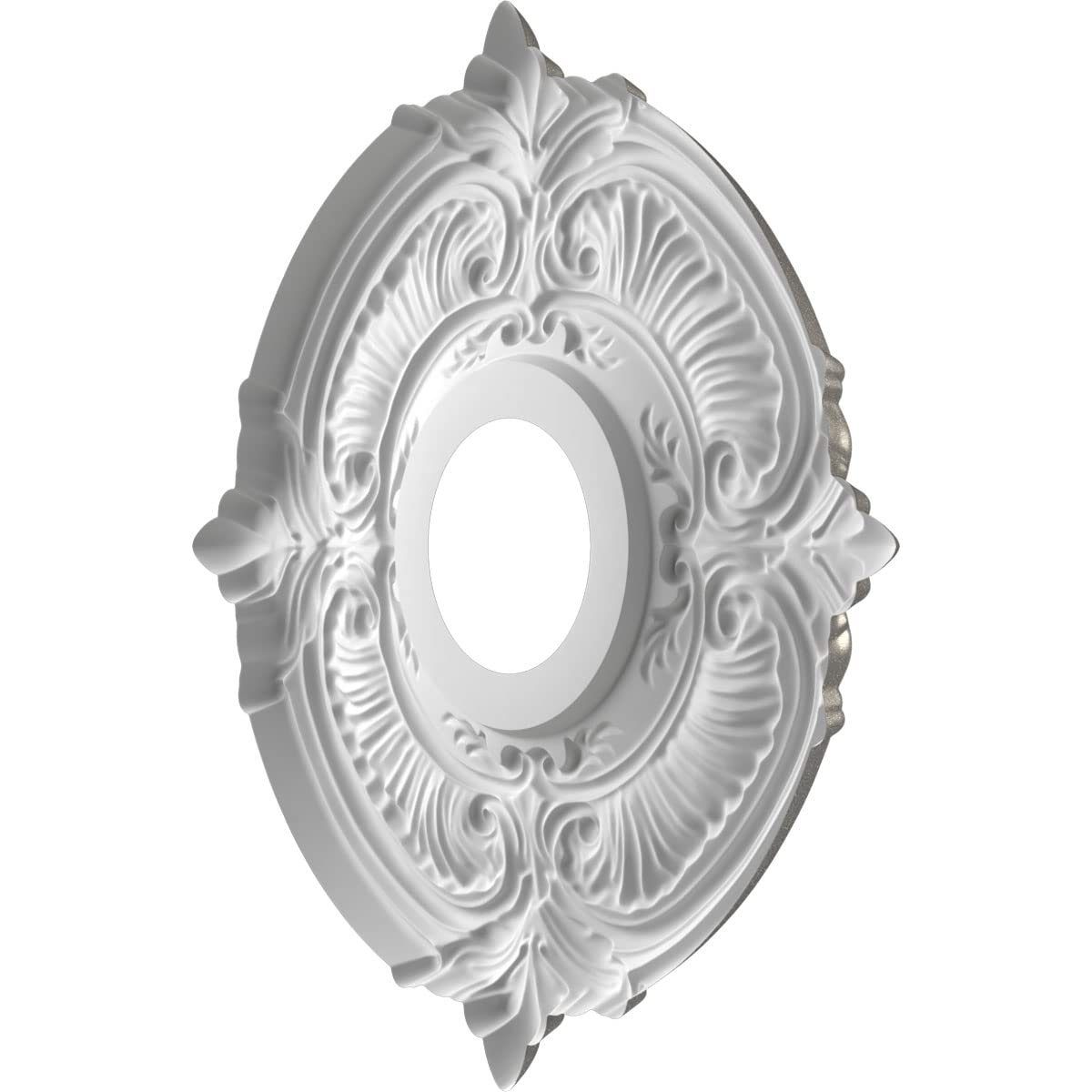 Ekena Millwork 13Od X 3 1/2Id X 3/4P Attica Thermoformed Pvc Ceiling Medallion (Fits Canopies Up To 5), Aged Dark Steel