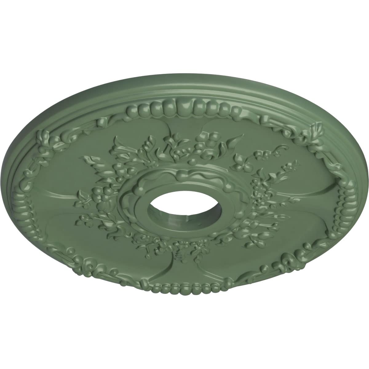 Ekena Millwork Cm18Seagf Antioch Ceiling Medallion, 18''Od X 3 1/2''Id X 1 3/8''P, Hand Painted Athenian Green