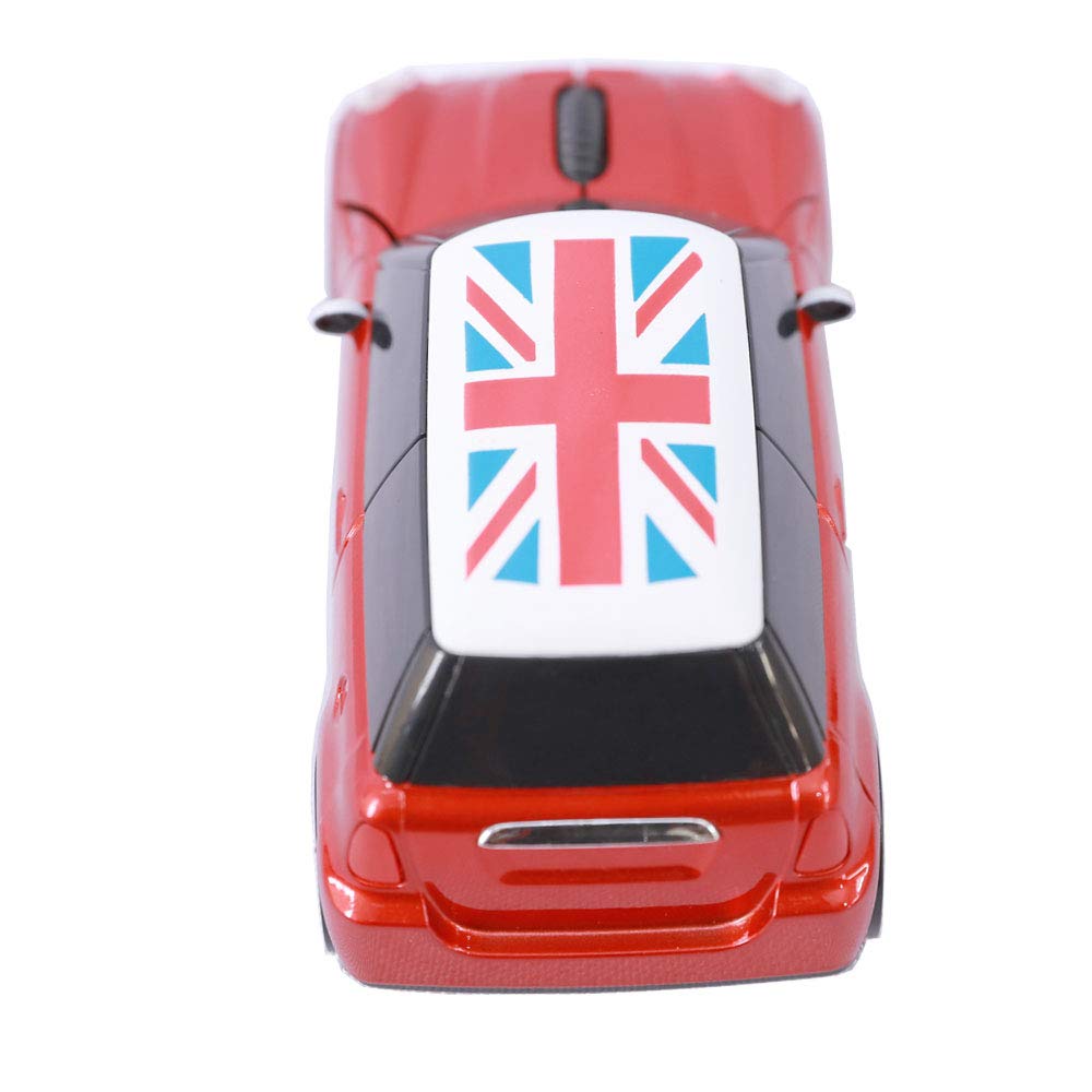 Kamouse Wireless Car Mouse - Cute Mini Cooper-Red USB Optical Gaming Mouse, Model Kam-007, Plastic Material for PC/Notebook