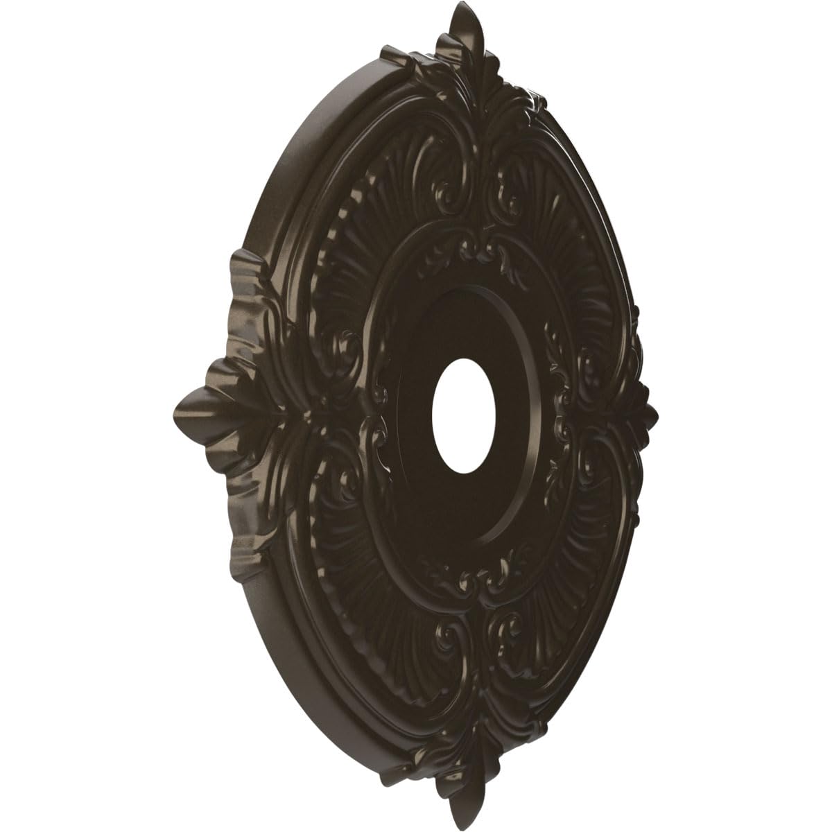 22Od X 3 1/2Id X 1P Attica Thermoformed Pvc Ceiling Medallion (Fits Canopies Up To 7 3/4), Metallic Dark Bronze