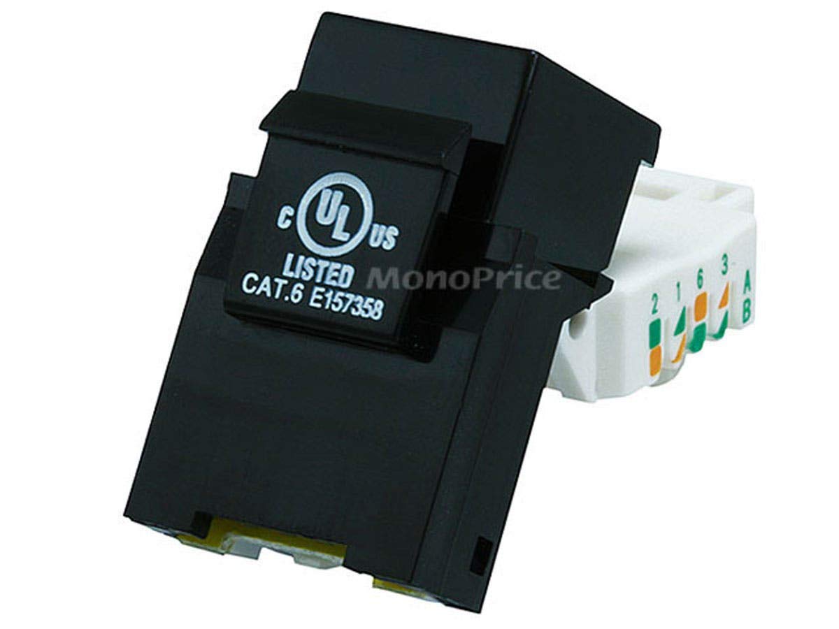 Monoprice Cat6 Rj 45 Toolless Keystone, Black (101039)