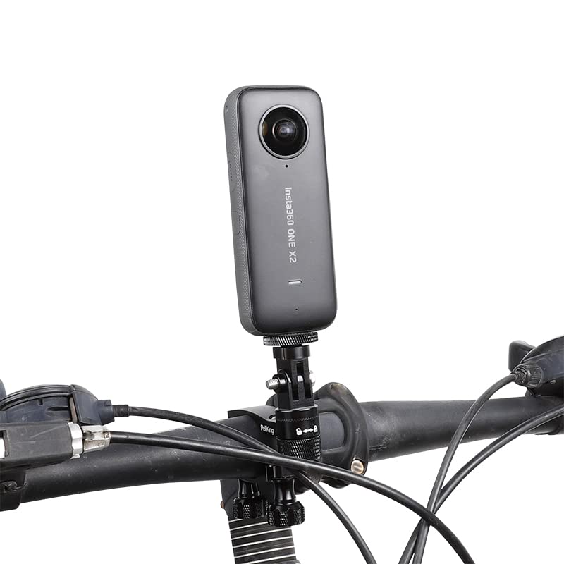 Pellking Bike Handlebars Mount For Insta360 One X4/X3/X2,All Metal Made Bicycle Mount With 360 Rotation Function,Fast Installing Camera Holder Compatible With Insta360 One X/X2