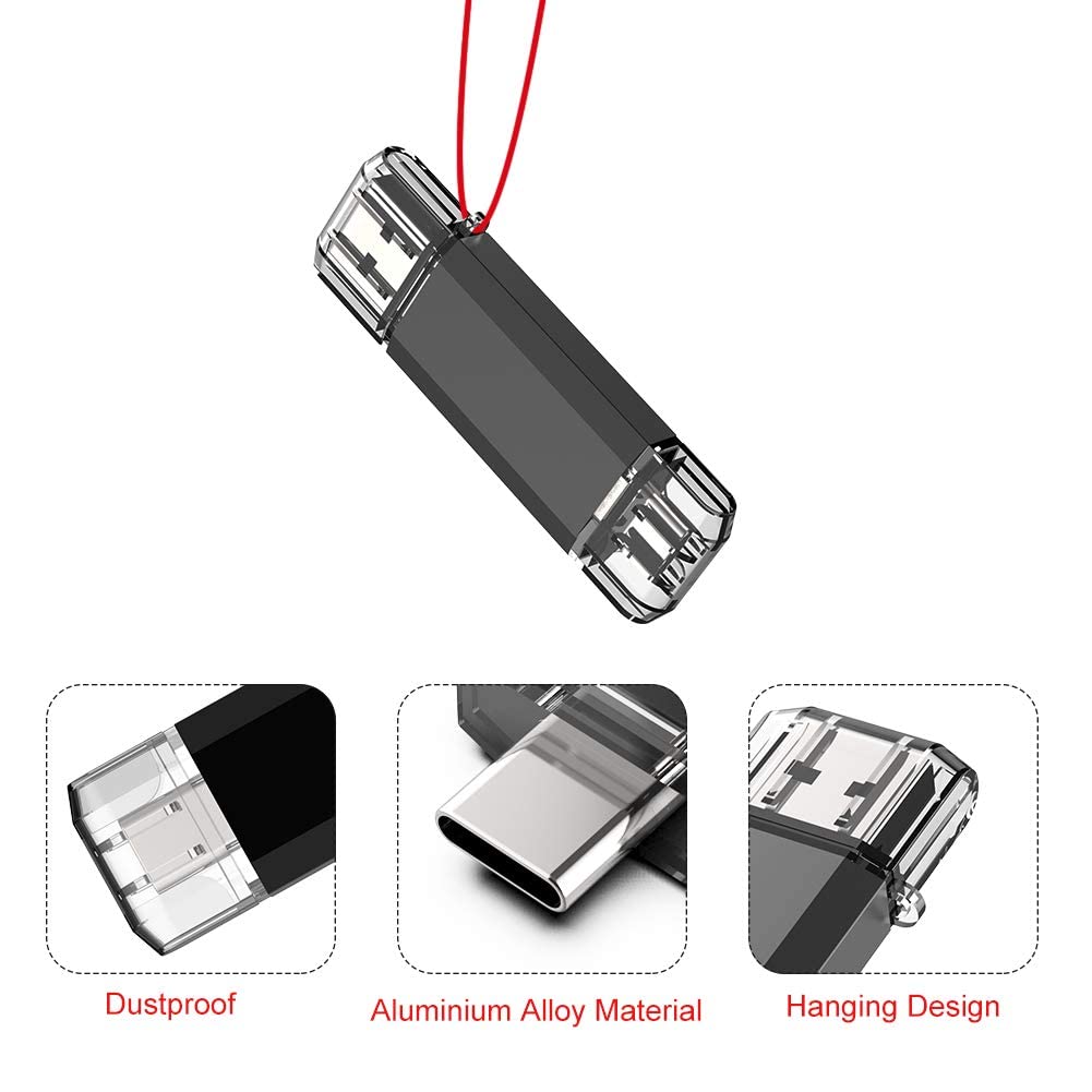 Vansuny 2 Pack 128Gb Usb C Flash Drive 2 In 1 Otg Usb 3.0 + Usb C Memory Stick With Keychain Dual Type C Usb Thumb Drive Photo S