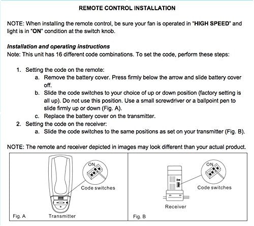 Anderic Replacement Fan 9T With Reverse Key Thermostatic Remote Control For Hampton Bay Ceiling Fans   Fan9T (Fcc Id: L3Hfan9T,