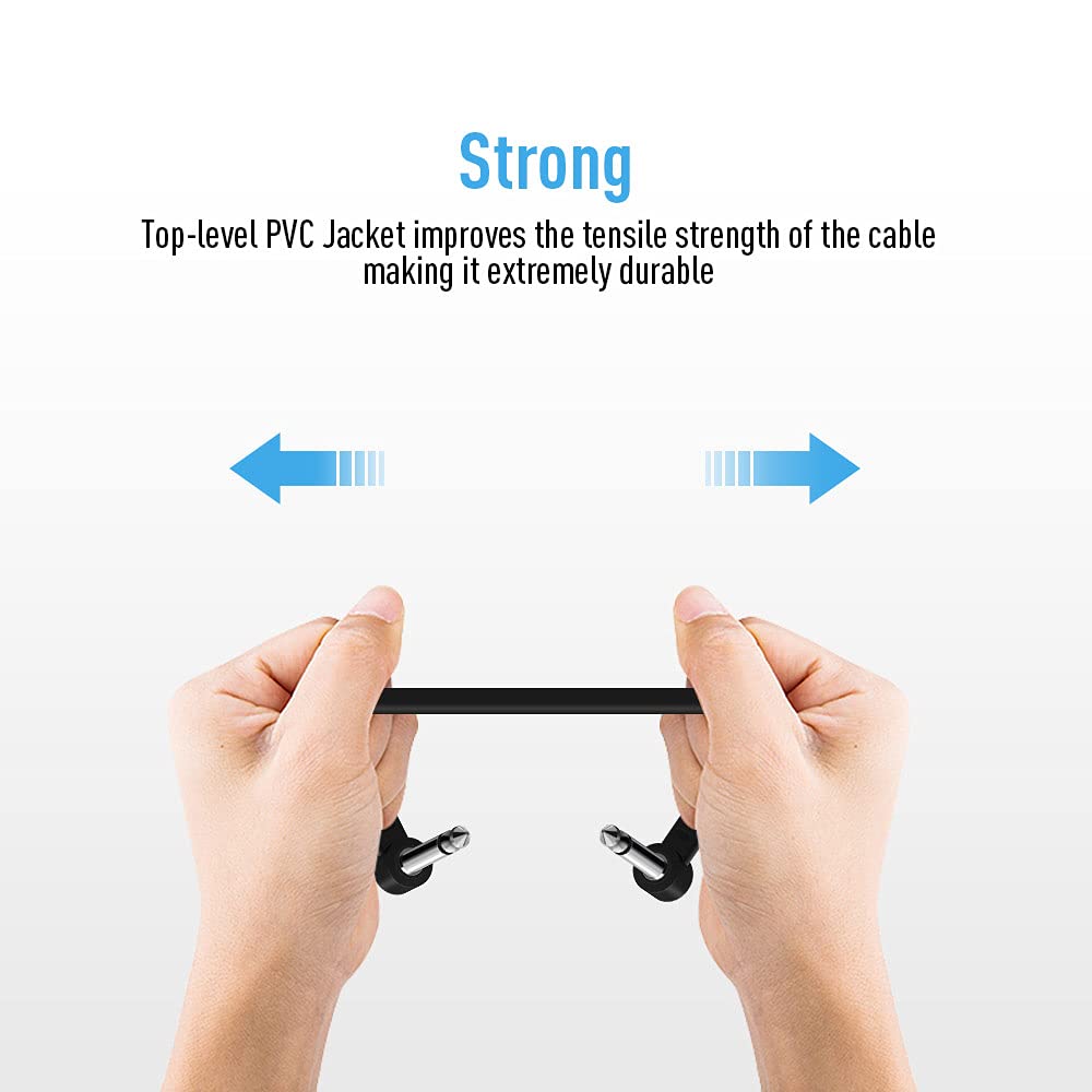 Sonicake 6 Inch Patch Cable For Guitar Effect Pedal Cables Black (3 Pack)