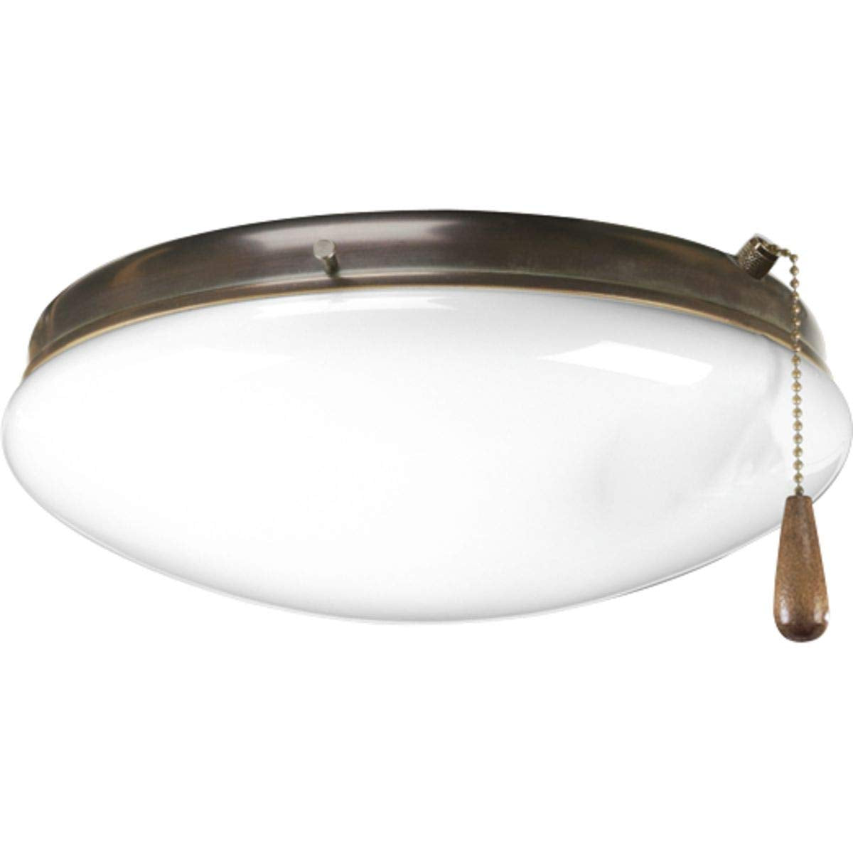 Progress Lighting P2602-20WB AirPro Collection Universal Opal Glass Ceiling Fan Light Kit, 2-Light, Antique Bronze