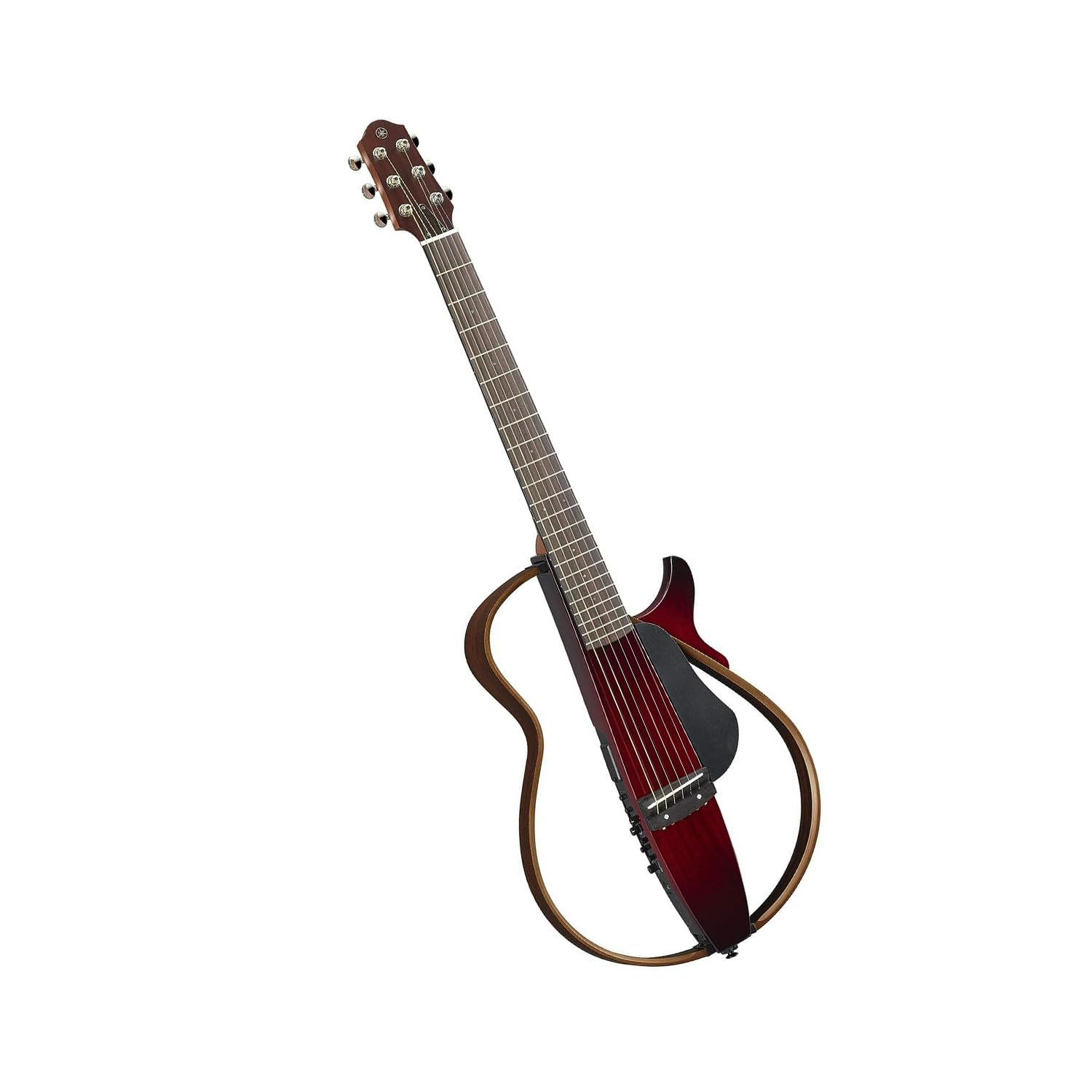 Yamaha Slg200S Crb Steel String Silent Guitar With Hard Gig Bag, Crimson Red Burst