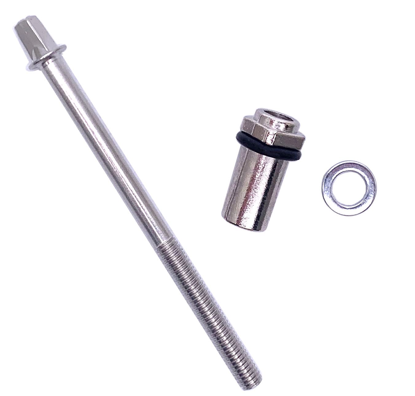 Tuoren 6Pcs Tension Rods Screw With Lug Nuts & O Rings For Drum Set Parts Hardware M6 X 3 1/2Inch(90Mm)