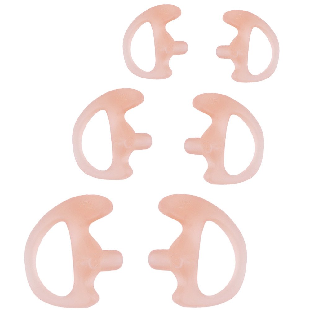 Airsn Replacement Earmold Earbud Earplug For Motorola Kenwood Two Way Radio Air Acoustic Coil Tube Audio Kits (Pink,3 Pair Small,Medium,Large)