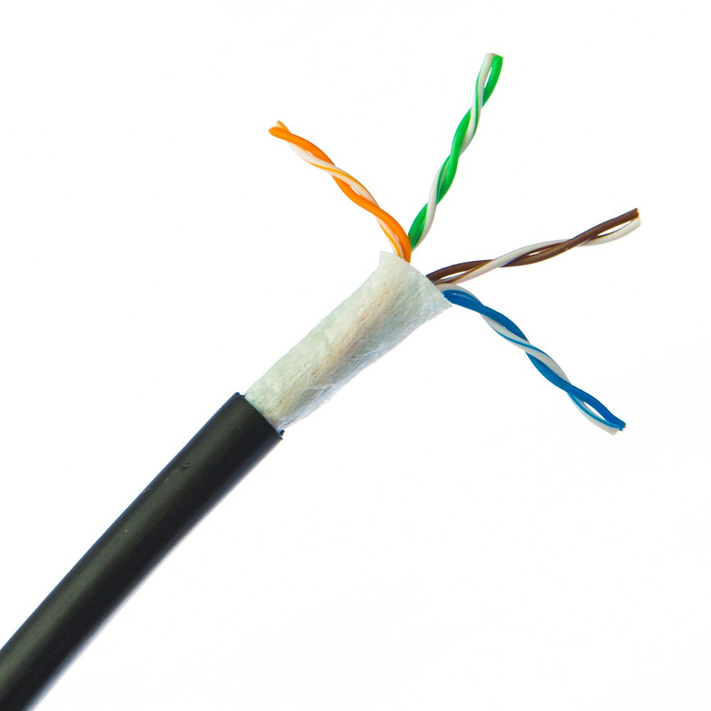 ACCL 1000ft Direct Burial/Outdoor Cat6 Ethernet Cable, Solid, CMX Rated, 23AWG, Waterproof Tape, Spool, Black, 1pk