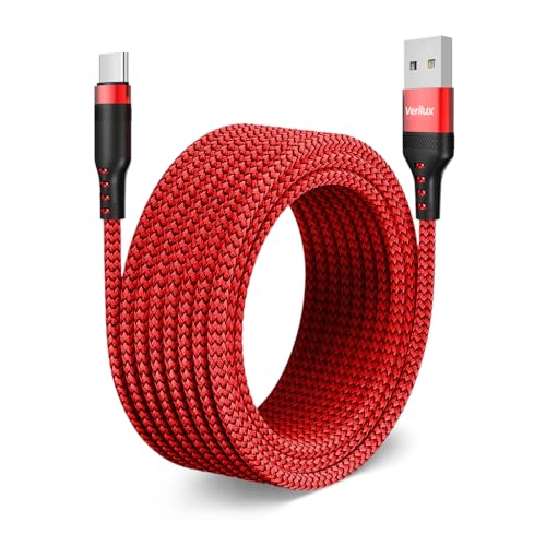 Verilux 16.4Ft Type C Charging Cable For Iphone 15 Usb C 3.1 62W Pd Charging Cable Data Cable Support 480Mbps Data Sync Extra Lo