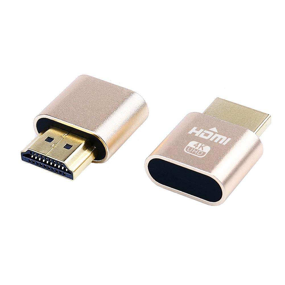 Dtech Hdmi Dummy Plug 4K Display Emulator Compatible With Windows Mac Osx Linux Support 4Kx2K 2160P 1080P For Computer Desktop (