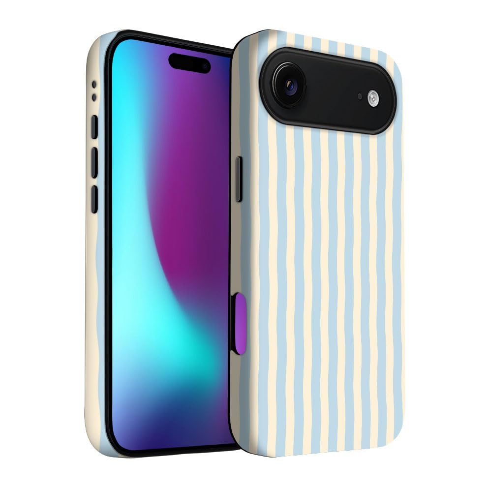 Yuzbira for iPhone 17 Air Case | Blue Stripes | Slim Drop Protection Design