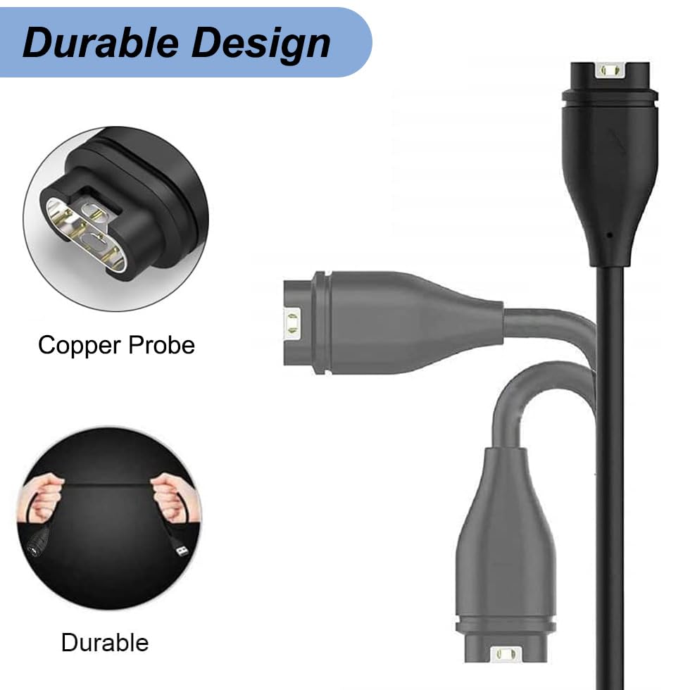 Charger For Garmin Instinct, Instinct 3 2 2S 2X, Replacement Charging Cable Usb Cord With White Dust Plug For Garmin Smart Watch