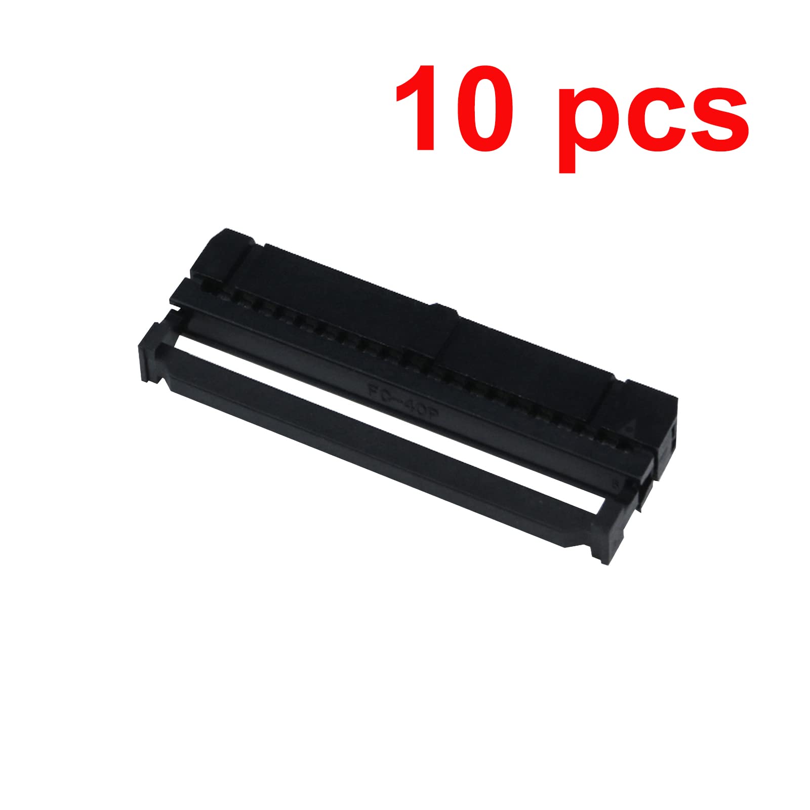 Antrader 10Pcs 2.54Mm Pitch Female 2X20 40 Pin Flat Cable Idc Socket Connector Black