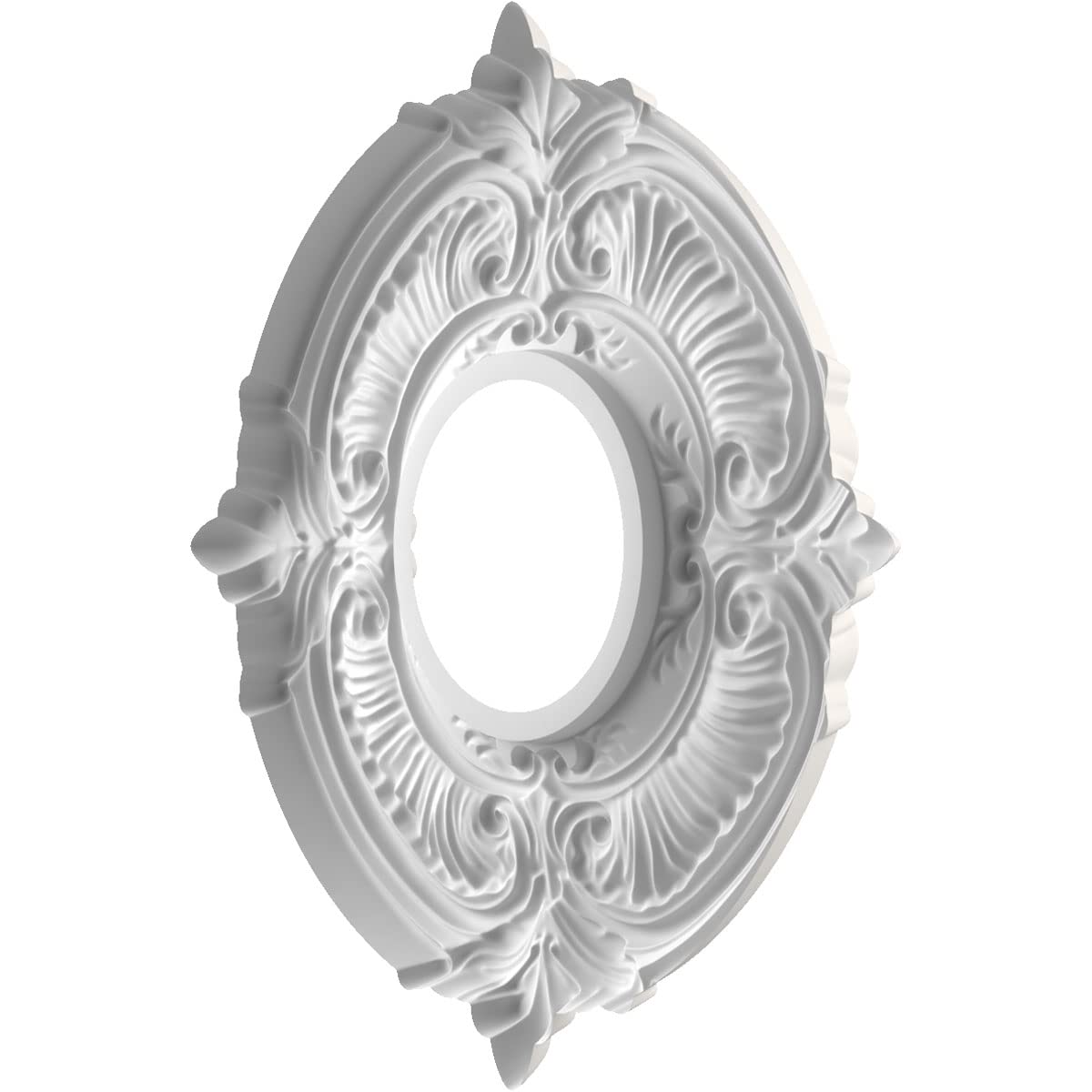 Ekena Millwork Cmp10Atgbw Attica Thermoformed Pvc Ceiling Medallion (Fits Canopies Up To 4 1/8''), 10''Od X 3 1/2''Id X 3/4''P,