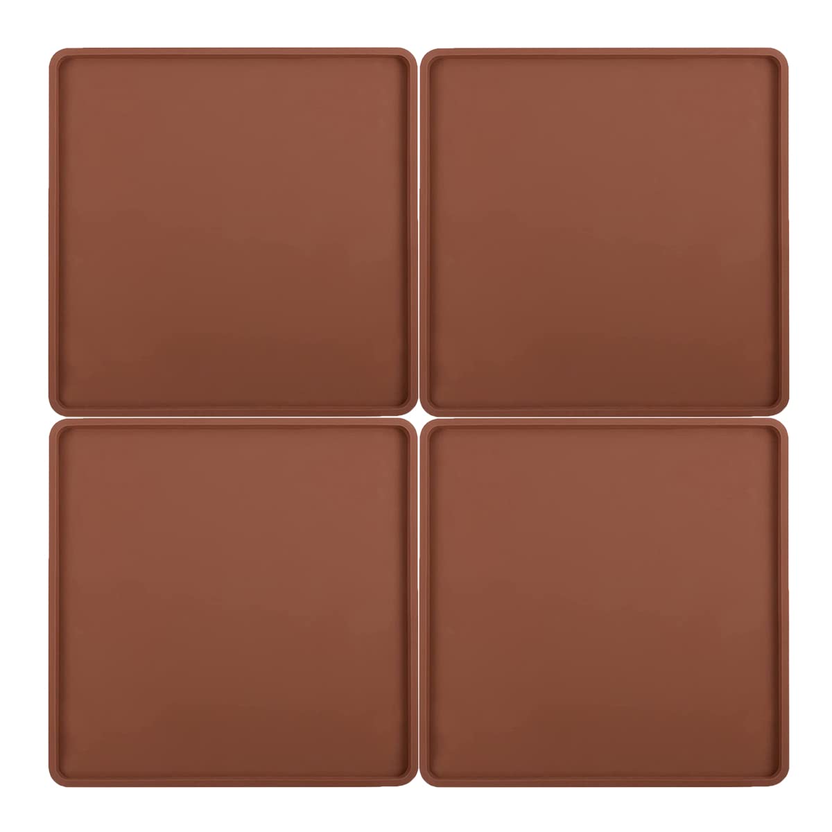 4 Pcs Extra Thick Silicone Dehydrator Sheets With Edge - Silicone Fruit Vegetables Leather Dehydrator Trays For Liquids - Trays 