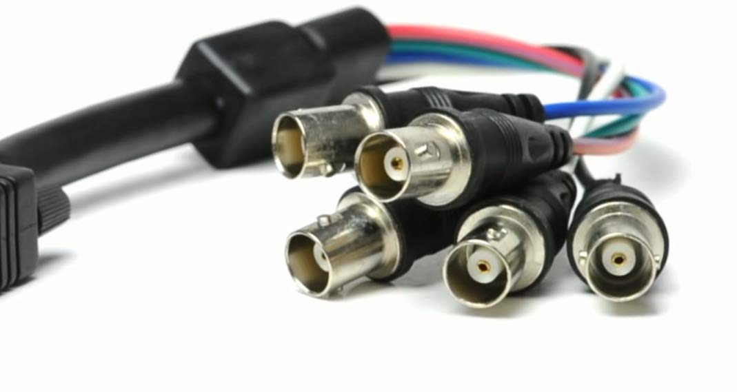 Aya 1Ft (1 Foot) Coax Vga (Hd15) Male To 5-Bnc Female Rgbhv Monitor Cable 26Awg